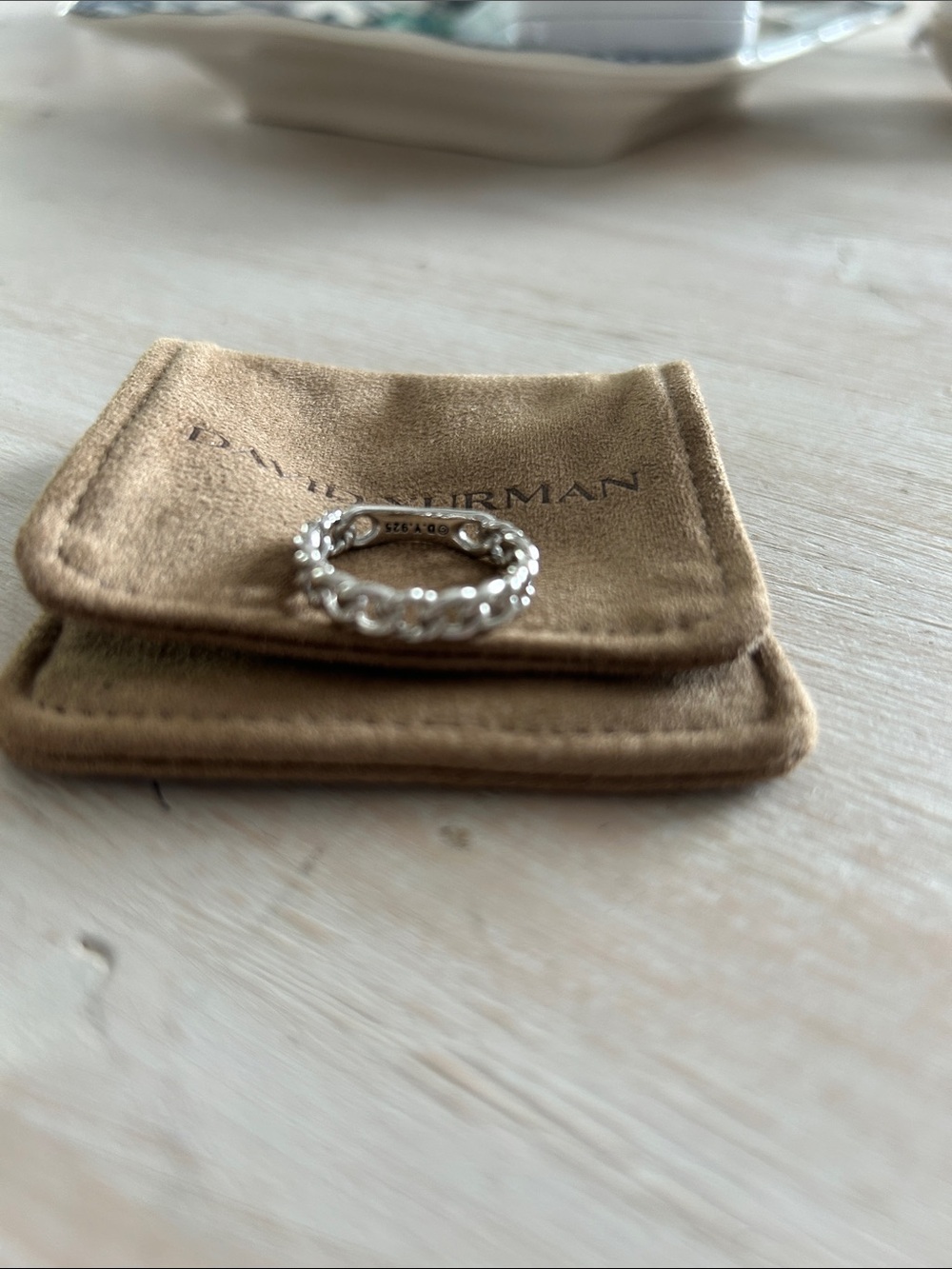 David Yurman Silver Braided Dome Ring
